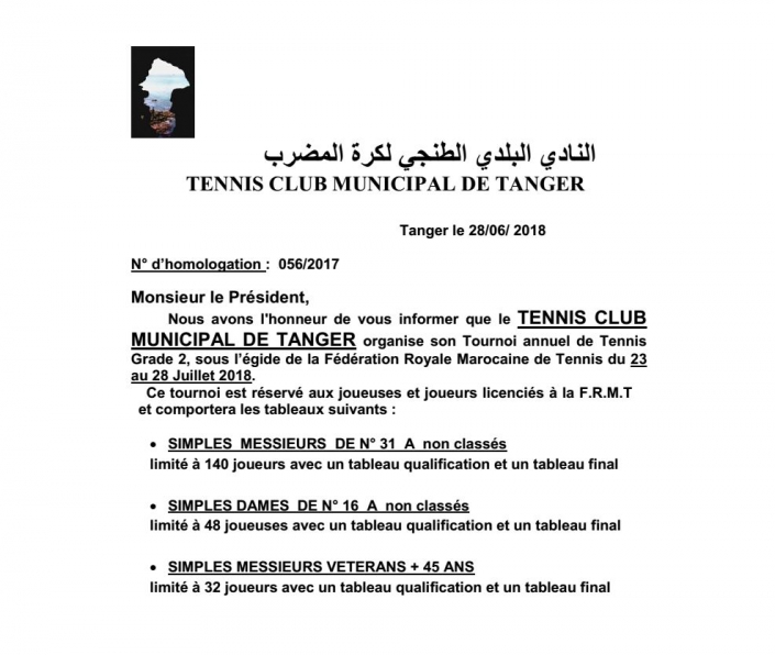 Circulaire Tournoi TCMT Grade 2