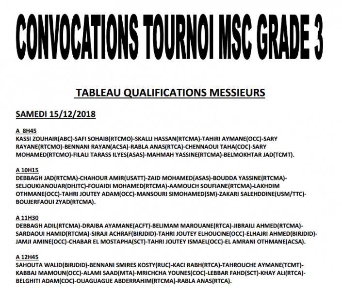 CONVOCATIONS GRADE 3 MSC